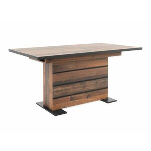 Asztal Findlay 208, Fekete, Öreg barna, 75x90x160cm, Hosszabbíthatóság, Laminált forgácslap kép