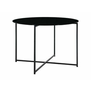 Asztal Riverton 779, Fekete, 76cm, Edzett üveg, Fém kép