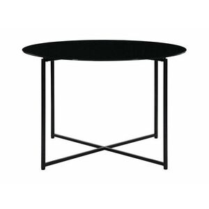 Asztal Chicago 1962, Fekete, 76cm, Edzett üveg, Fém kép