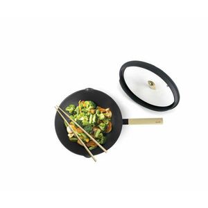 Ibili-Luxe wok serpenyő, alumínium, 30x8, 5-12 cm, fekete/barna kép