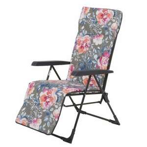 Patio Torino Plus összecsukható kerti szék lábtartóval szürke virágos kép