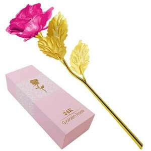 Örök arany rózsa rózsaszín szirmokkal díszdobozban kép