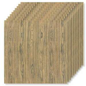 40 db tapétalap készlet, Tapetoo ​​Home Decor®, barna fa, 70 x 70... kép