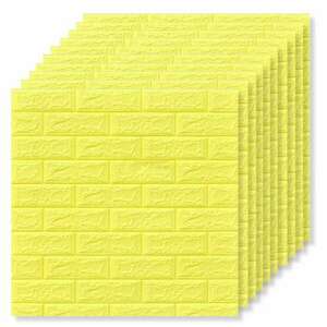 40 x 3D Tapetoo Home Decor® tapéta csempe készlet, sárga, 70 x 77... kép