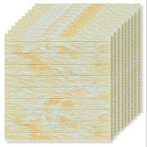 40 x 3D tapétalap készlet Tapetoo ​​Home Decor®, sárga NV, 70 x 7... kép