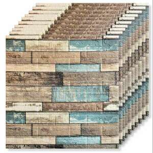 50 x 3D tapétalap készlet Tapetoo ​​Home Decor®, kék kő, 70 x 77... kép