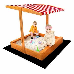Fa homokozó árnyékoló tetővel Baby Mix 120x120 cm piros-fehér kép