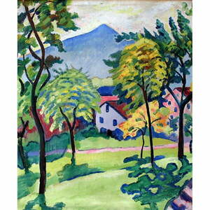 Tegernsee Landscape másolat, 50 x 60 cm - August Macke kép