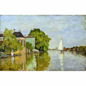 Claude Monet - Houses on the Achterzaan kép másolat, 90 x 60 cm kép