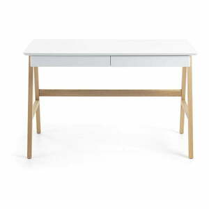 Ingo íróasztal fehér asztallappal, 120 x 60 cm - Kave Home kép