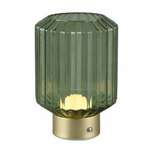 Zöld-aranyszínű LED dimmelhető asztali lámpa üveg búrával (magasság 19, 5 cm) Lord – Trio kép