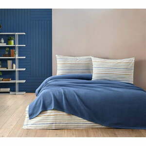 Kék pamut ágytakaró, lepedő és párnahuzat szett 200x240 cm Karina – Mijolnir kép