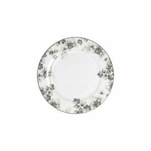 Fehér-világosszürke porcelán desszertes tányér készlet 6 db-os ø 19 cm Foliage gray – Villa Altachiara kép