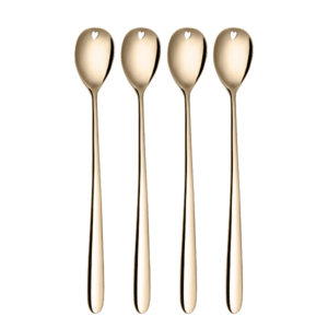 Szívecskés lattés kanalak champagne 4 db-os készlet – Love Cutlery – champagne kép