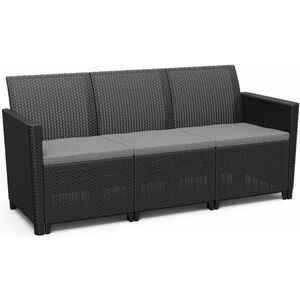 Allibert Kerti kanapé CLAIRE 3 SEATERS SOFA grafit kép