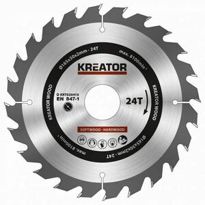 Kreator Körfűrész tárcsa fa vágására 165 mm kép