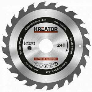 Kreator Fűrésztárcsa fa vágására 190 mm 24 T kép