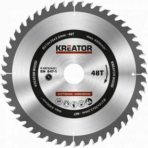 Kreator Fűrésztárcsa fa vágására 210 mm 48 T kép