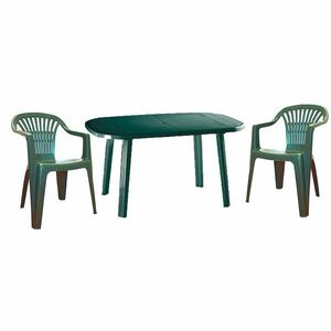 Santorini 2 személyes kerti bútor szett, zöld asztallal, 2 db Flen zöld székkel kép