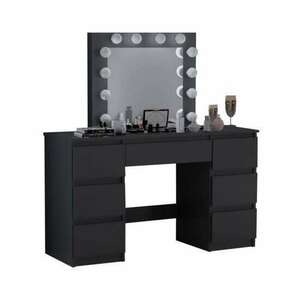 Fésülködőasztal/smink, Artool, Vanessa, fekete, tükörrel és LED-ekkel, 130x43x143 cm kép