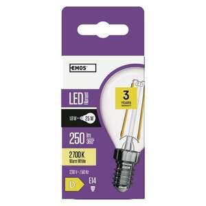 LED izzó Filament Mini Globe / E14 / 1, 8 W (25 W) / 250 lm / meleg fehér kép