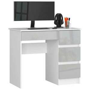 Jobbkezes íróasztal P77_90 - fehér/fényes szürke kép