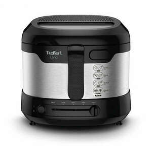 Tefal Uno FF215D olajsütő Normál Önálló készülék 1600 W Fritőz Fekete, Rozsdamentes acél kép