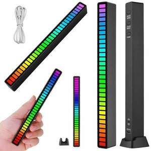 Usb vezetett hang válasz többszínű neon szalag rgb led villogó elem kép