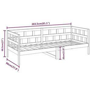 vidaXL fehér tömör fenyőfa kanapéágy 90 x 200 cm kép