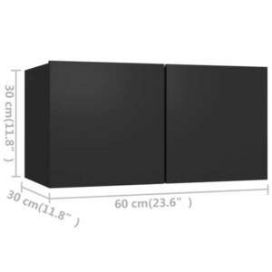 vidaXL 7 db fekete forgácslap TV-szekrény 30, 5 x 30 x 60 cm kép