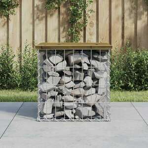 vidaXL impregnált fenyőfa gabion kerti pad 43 x 44 x 42 cm kép