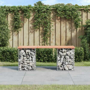 vidaXL tömör duglászfenyő gabion kerti pad 103x31x42 cm kép