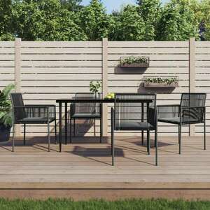 vidaXL 4 db fekete polyrattan kerti szék párnával 54x60, 5x83, 5 cm kép