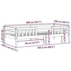 vidaXL viaszbarna tömör fenyőfa ágykeret 100 x 200 cm kép