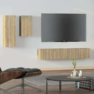 vidaXL sonoma tölgy színű szerelt fa fali TV-szekrény 80 x 30 x 30 cm kép