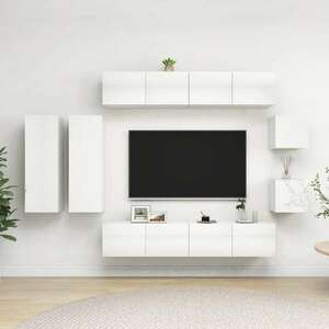 vidaXL 2 db magasfényű fehér forgácslap TV-szekrény 30, 5 x 30 x 90 cm kép