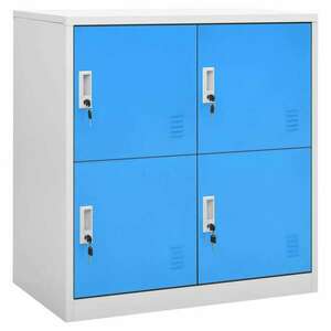 2 db világosszürke-kék acél zárható szekrény 90 x 45 x 92, 5 cm kép