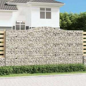 vidaXL 3 db íves horganyzott vas gabion kosár 400x30x200/220 cm kép