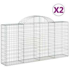 2 db íves horganyzott vas gabion kosár 200x30x100/120 cm kép