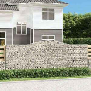 vidaXL 5 db íves horganyzott vas gabion kosár 400x50x140/160 cm kép