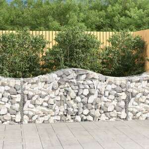 vidaXL 11 db íves horganyzott vas gabion kosár 200x50x80/100 cm kép