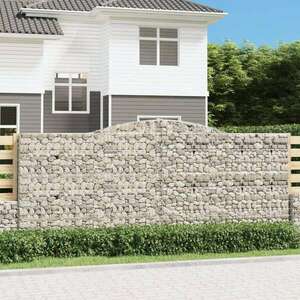 vidaXL 4 db íves horganyzott vas gabion kosár 400x50x160/180 cm kép