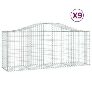 9 db íves horganyzott vas gabion kosár 200x50x80/100 cm kép