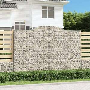 vidaXL 6 db íves horganyzott vas gabion kosár 300x50x200/220 cm kép