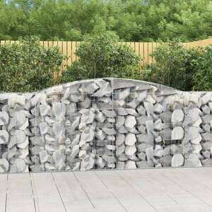 vidaXL 15 db íves horganyzott vas gabion kosár 400x50x100/120 cm kép