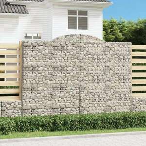 vidaXL 6 db íves horganyzott vas gabion kosár 300x50x220/240 cm kép