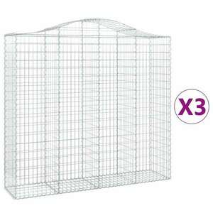 vidaXL íves horganyzott vas gabion kosár 200x50x180/200 cm kép