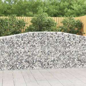 vidaXL 8 db íves horganyzott vas gabion kosár 400x50x100/120 cm kép