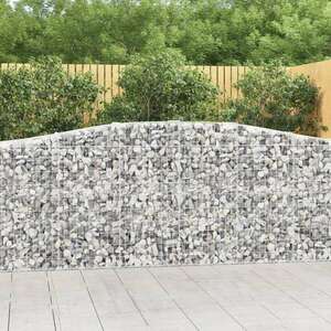 vidaXL 9 db íves horganyzott vas gabion kosár 400x50x100/120 cm kép