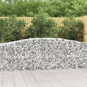 vidaXL 6 db íves horganyzott vas gabion kosár 400x50x80/100 cm kép